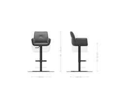 BarstuhlNela-Flex Bouclé Soft Beige Drehfuß höhenverstellbar Metall Schwarz Sofort versandfertig