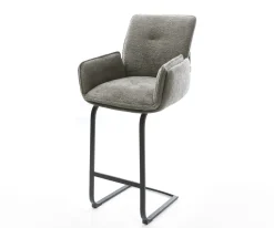 BarstuhlNela-Flex Bouclé Soft Schlamm Freischwinger Flach Metall Schwarz Sofort versandfertig