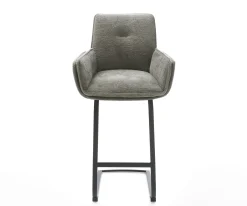 BarstuhlNela-Flex Bouclé Soft Schlamm Freischwinger Flach Metall Schwarz Sofort versandfertig