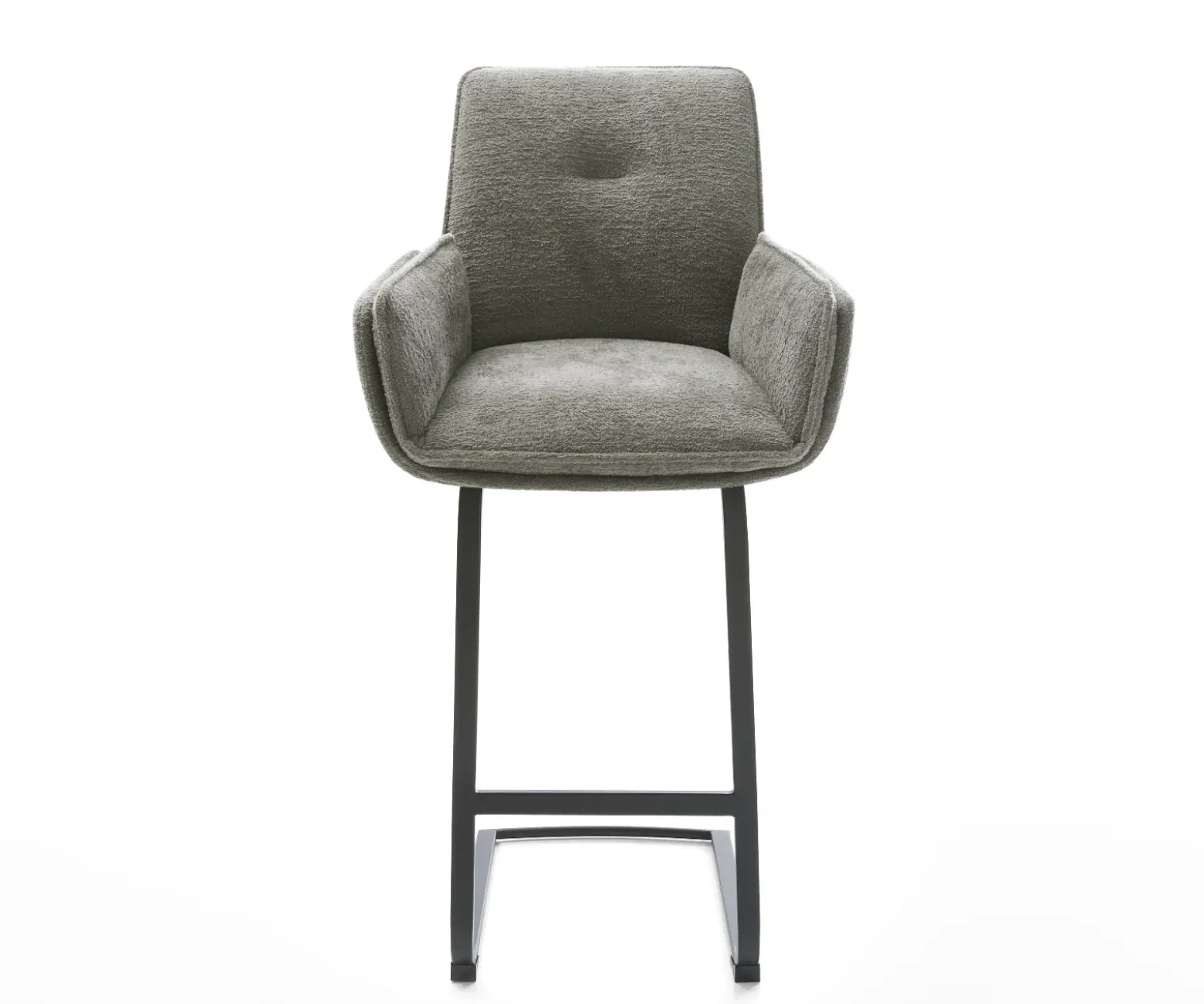 BarstuhlNela-Flex Bouclé Soft Schlamm Freischwinger Flach Metall Schwarz Sofort versandfertig