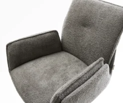 BarstuhlNela-Flex Bouclé Soft Schlamm Freischwinger Flach Edelstahl Silberfarben Sofort versandfertig