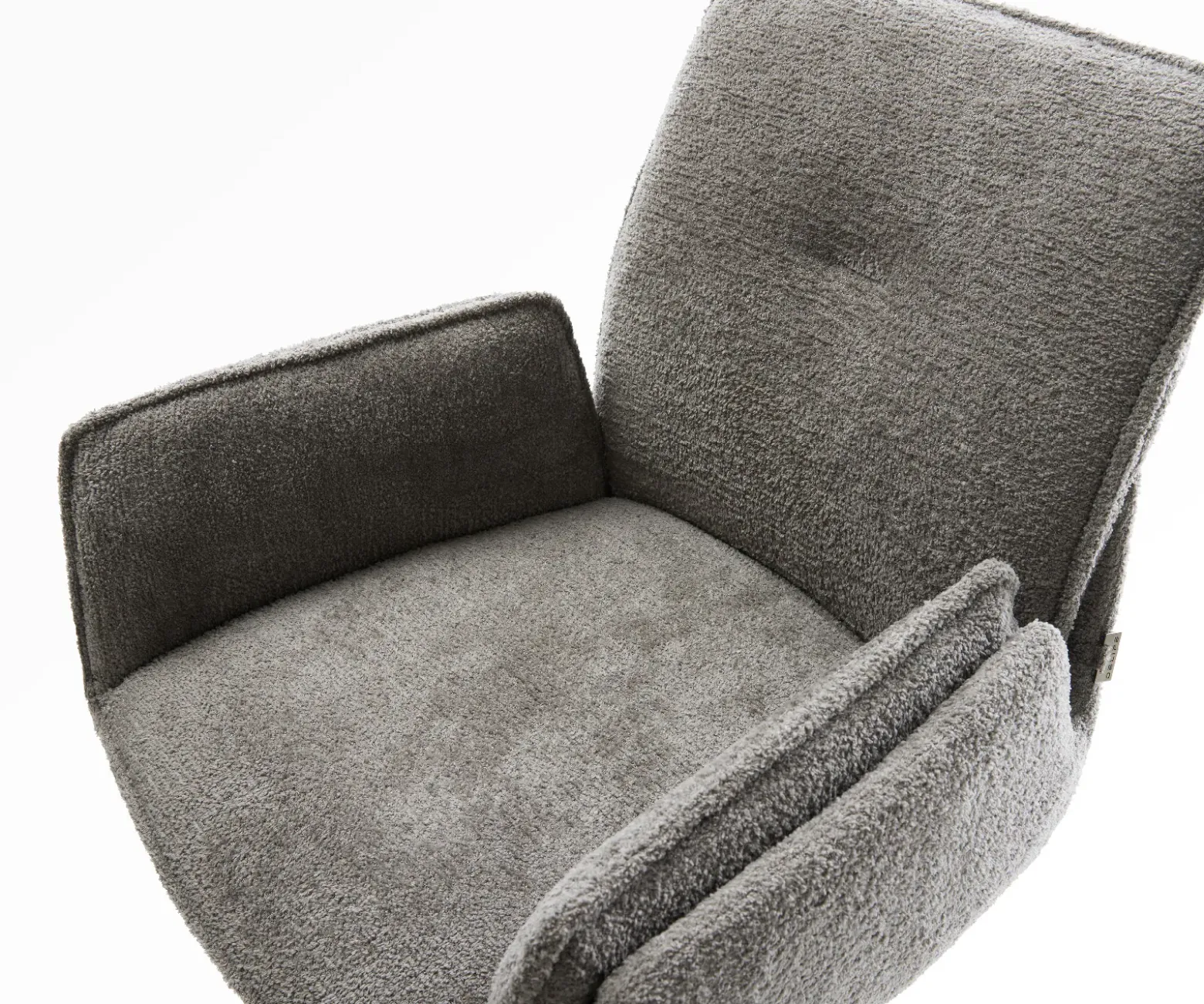 BarstuhlNela-Flex Bouclé Soft Schlamm Freischwinger Flach Edelstahl Silberfarben Sofort versandfertig