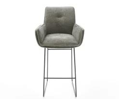 BarstuhlNela-Flex Bouclé Soft Schlamm Kufengestell Metall Schwarz Sofort versandfertig