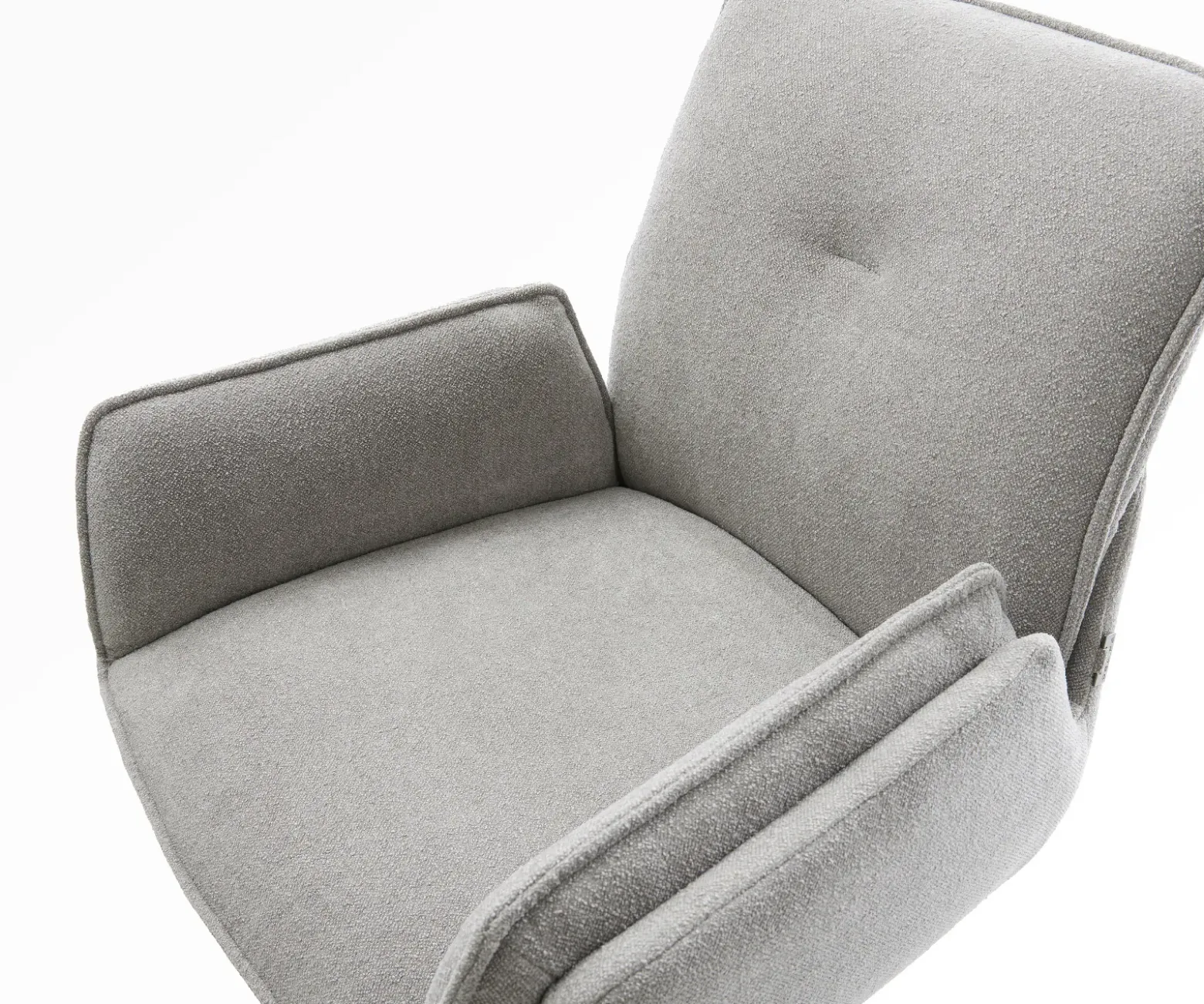 BarstuhlNela-Flex Strukturstoff Soft Grau Freischwinger Flach Edelstahl Silberfarben Sofort versandfertig
