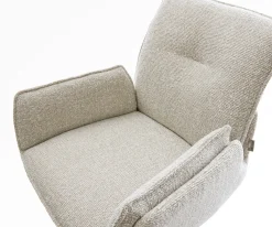 BarstuhlNela-Flex Webstoff Soft Beige Drehfuß höhenverstellbar Edelstahl Silberfarben Sofort versandfertig