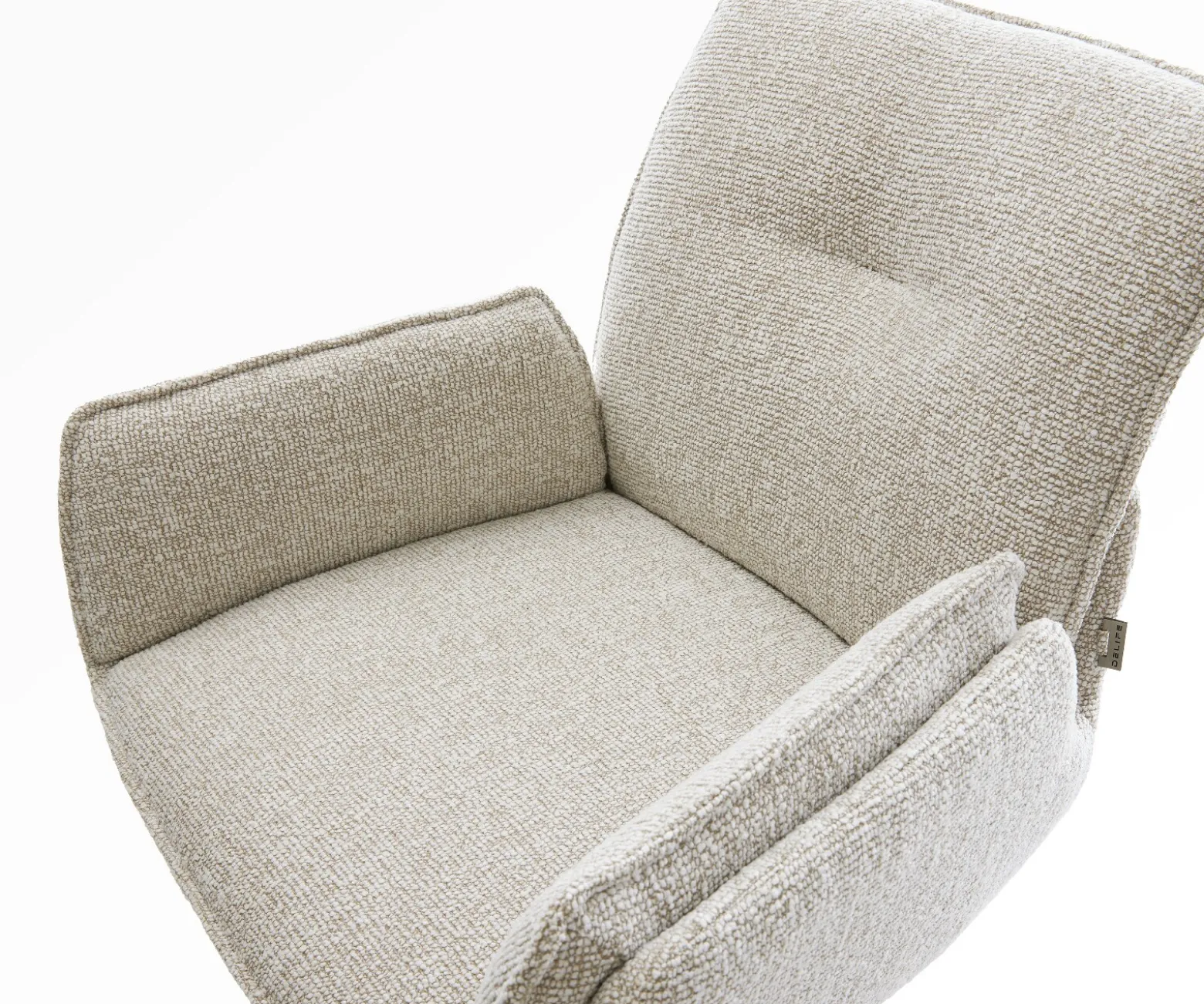 BarstuhlNela-Flex Webstoff Soft Beige Drehfuß höhenverstellbar Edelstahl Silberfarben Sofort versandfertig