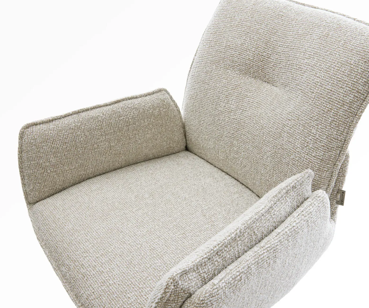 BarstuhlNela-Flex Webstoff Soft Beige Freischwinger Flach Edelstahl Silberfarben Sofort versandfertig