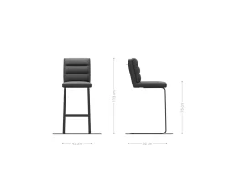 BarstuhlPela-Flex Bouclé Soft Schlamm Freischwinger Flach Edelstahl Silberfarben Sofort versandfertig