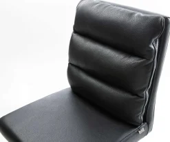 BarstuhlPela-Flex Echt-Leder Schwarz Freischwinger flach Metall Sofort versandfertig