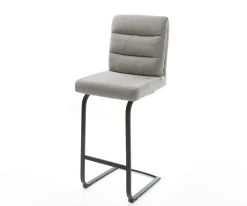 BarstuhlPela-Flex Strukturstoff Soft Grau Freischwinger Flach Metall Schwarz Sofort versandfertig