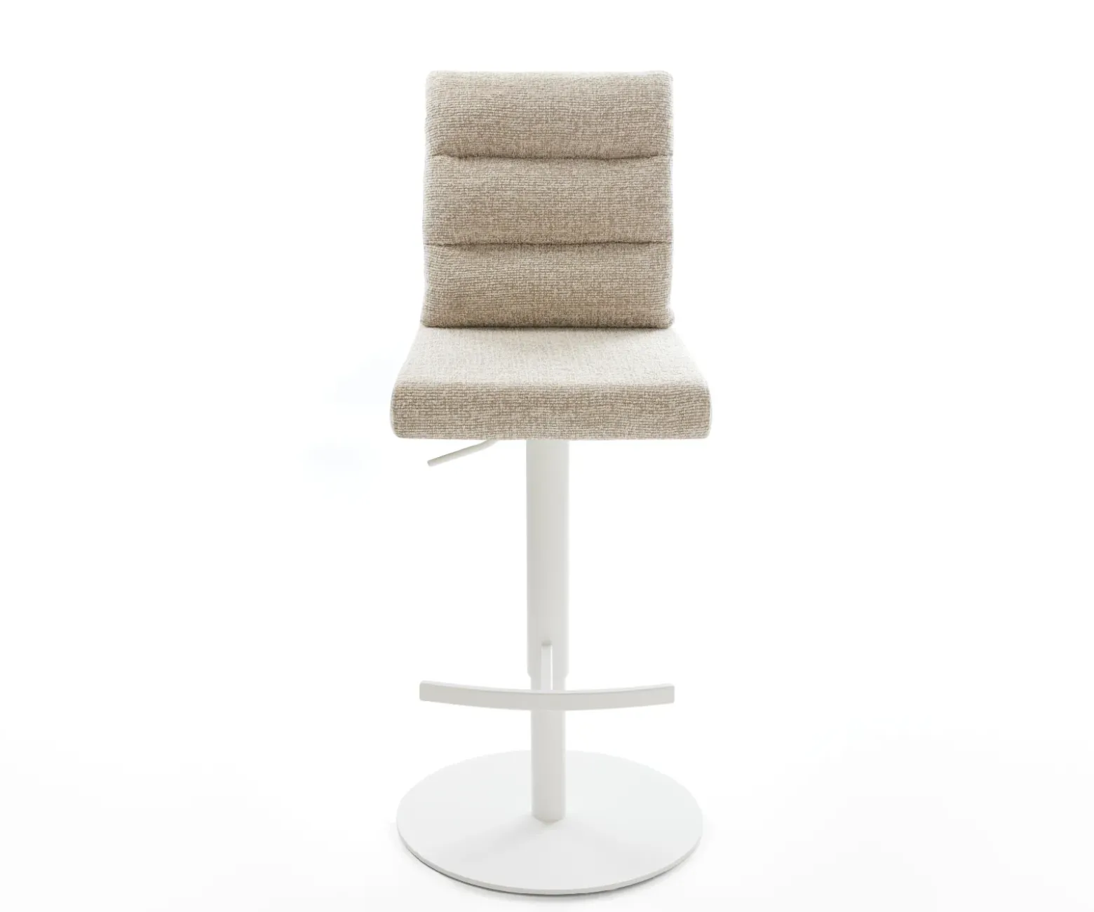 BarstuhlPela-Flex Webstoff Soft Beige Drehfuß höhenverstellbar Metall Weiß Sofort versandfertig