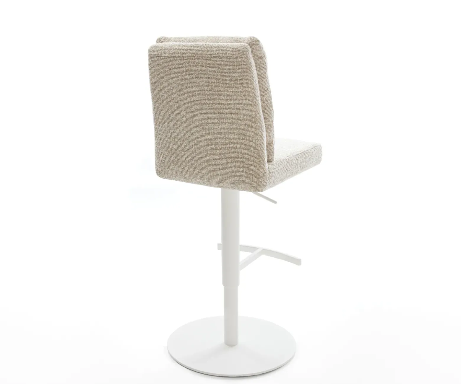 BarstuhlPela-Flex Webstoff Soft Beige Drehfuß höhenverstellbar Metall Weiß Sofort versandfertig