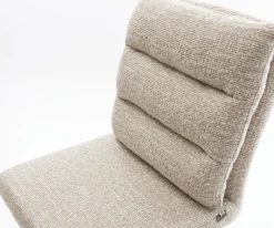 BarstuhlPela-Flex Webstoff Soft Beige Freischwinger Flach Edelstahl Silberfarben Sofort versandfertig