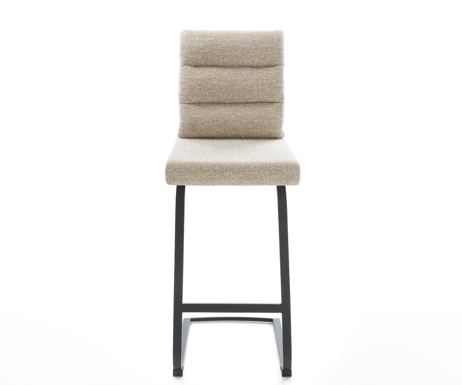 BarstuhlPela-Flex Webstoff Soft Beige Freischwinger Flach Metall Schwarz Sofort versandfertig