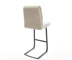 BarstuhlPela-Flex Webstoff Soft Beige Freischwinger Flach Metall Schwarz Sofort versandfertig