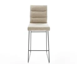 BarstuhlPela-Flex Webstoff Soft Beige Kufengestell Metall Schwarz Sofort versandfertig