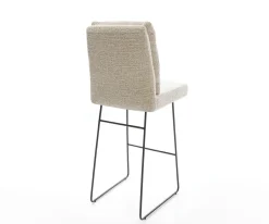 BarstuhlPela-Flex Webstoff Soft Beige Kufengestell Metall Schwarz Sofort versandfertig