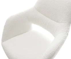 BarstuhlYago-Flex Bouclé Creme-Weiß Freischwinger Flach Metall Schwarz Taschenfederkern Sofort versandfertig