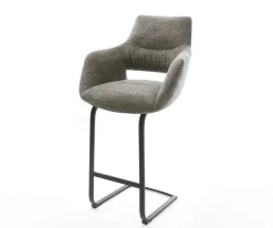 BarstuhlYago-Flex Bouclé Soft Schlamm Freischwinger Flach Metall Schwarz Taschenfederkern Sofort versandfertig