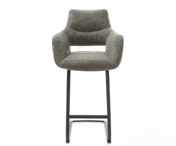 BarstuhlYago-Flex Bouclé Soft Schlamm Freischwinger Flach Metall Schwarz Taschenfederkern Sofort versandfertig
