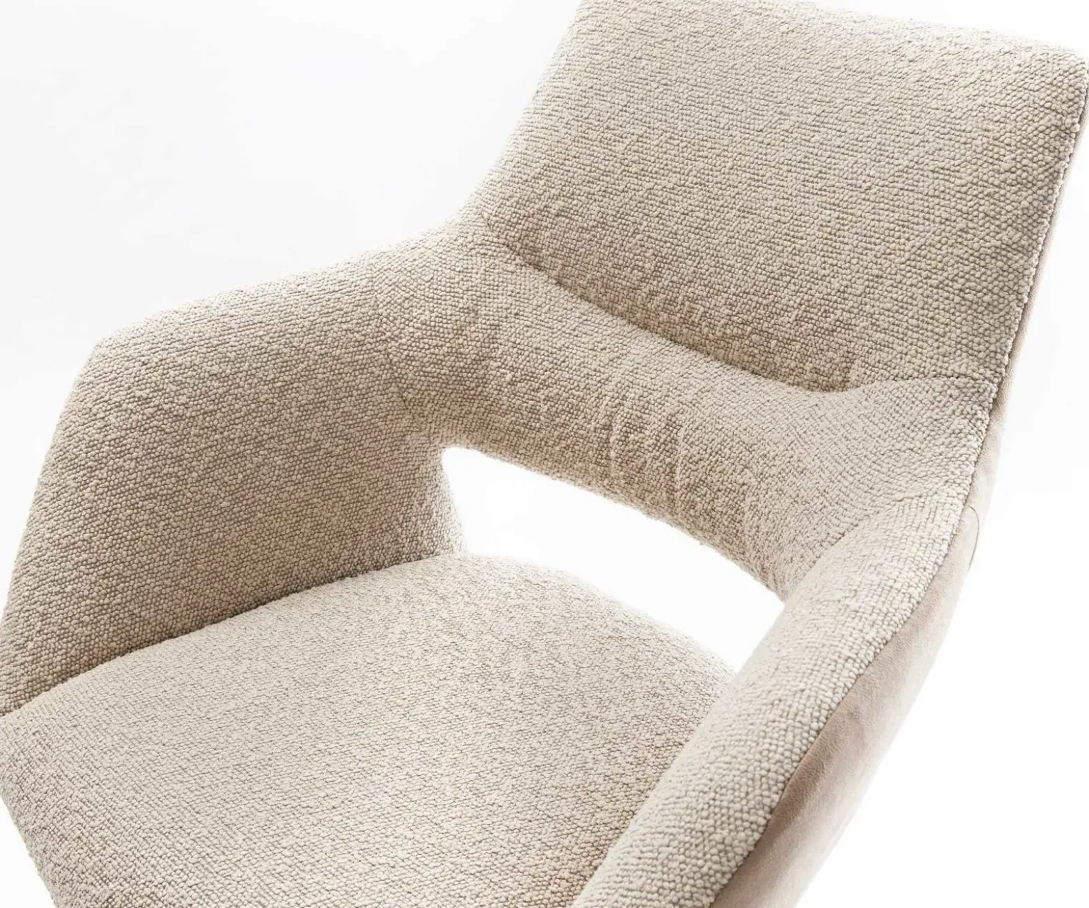 BarstuhlYago-Flex Materialmix Mikrofaser Schlamm / Bouclé Schlamm Freischwinger flach Metall Schwarz Taschenfederkern Sofort versandfertig