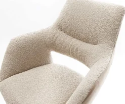 BarstuhlYago-Flex Materialmix Mikrofaser Schlamm / Bouclé Schlamm Kufengestell Metall Schwarz Taschenfederkern Sofort versandfertig