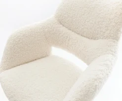 BarstuhlYago-Flex Teddystoff Beige Kufengestell Edelstahl Silberfarben Taschenfederkern Sofort versandfertig