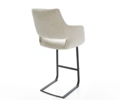 BarstuhlYago-Flex Webstoff Soft Beige Freischwinger Flach Metall Schwarz Taschenfederkern Sofort versandfertig