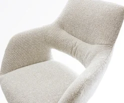 BarstuhlYago-Flex Webstoff Soft Beige Kufengestell Edelstahl Silberfarben Taschenfederkern Sofort versandfertig