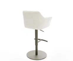BarstuhlYulo-Flex Bouclé Soft Beige Drehfuß höhenverstellbar Metall Titanfarben Sofort versandfertig