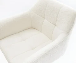 BarstuhlYulo-Flex Bouclé Soft Beige Kufengestell Edelstahl Silberfarben Sofort versandfertig