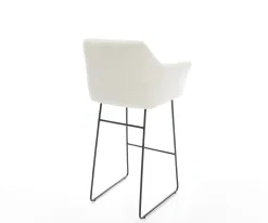 BarstuhlYulo-Flex Bouclé Soft Beige Kufengestell Metall Schwarz Sofort versandfertig