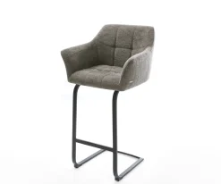 BarstuhlYulo-Flex Bouclé Soft Schlamm Freischwinger Flach Metall Schwarz Sofort versandfertig