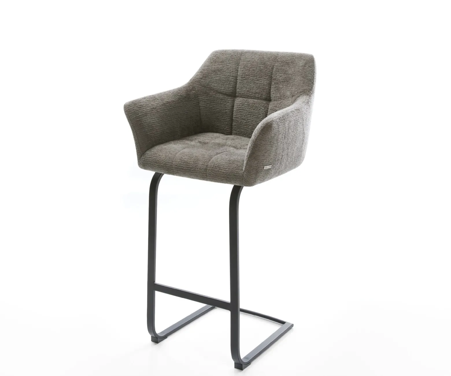 BarstuhlYulo-Flex Bouclé Soft Schlamm Freischwinger Flach Metall Schwarz Sofort versandfertig