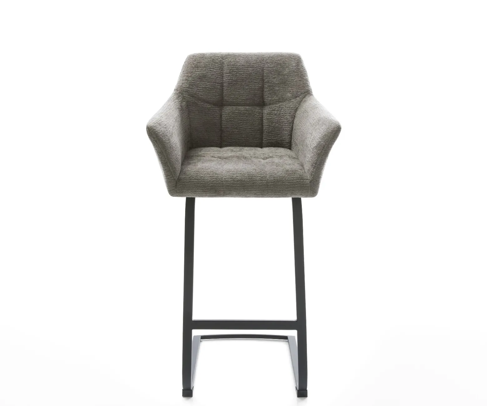 BarstuhlYulo-Flex Bouclé Soft Schlamm Freischwinger Flach Metall Schwarz Sofort versandfertig