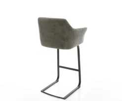 BarstuhlYulo-Flex Bouclé Soft Schlamm Freischwinger Flach Metall Schwarz Sofort versandfertig