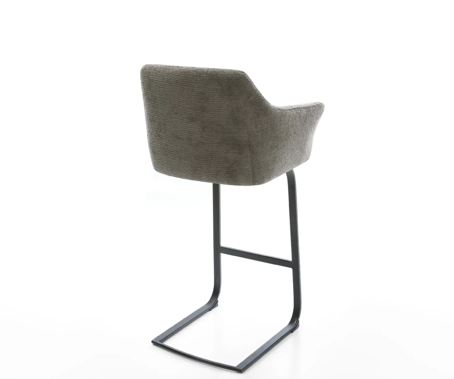 BarstuhlYulo-Flex Bouclé Soft Schlamm Freischwinger Flach Metall Schwarz Sofort versandfertig