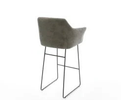 BarstuhlYulo-Flex Bouclé Soft Schlamm Kufengestell Metall Schwarz Sofort versandfertig