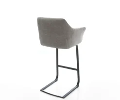 BarstuhlYulo-Flex Strukturstoff Soft Grau Freischwinger Flach Metall Schwarz Sofort versandfertig