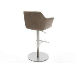 BarstuhlYulo-Flex Vintage Taupe Drehfuß höhenverstellbar Edelstahl Sofort versandfertig