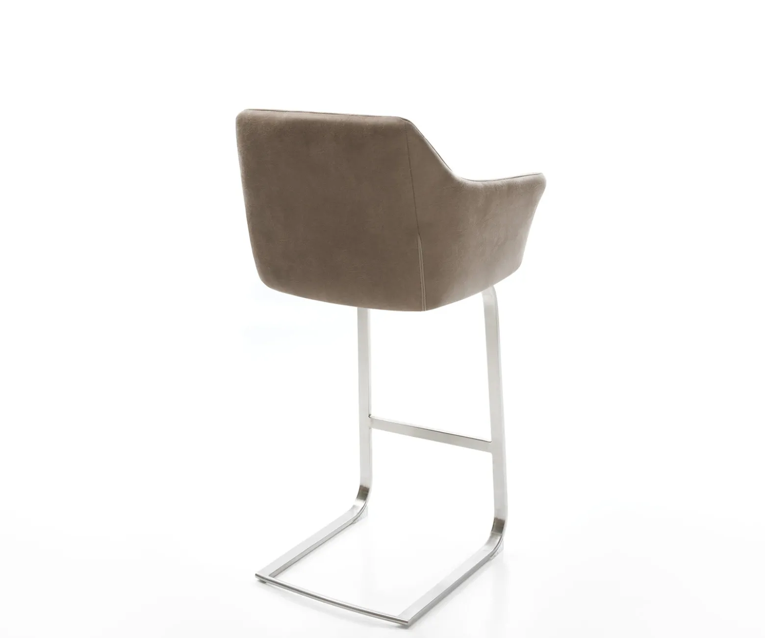 BarstuhlYulo-Flex Vintage Taupe Freischwinger flach Edelstahl Sofort versandfertig