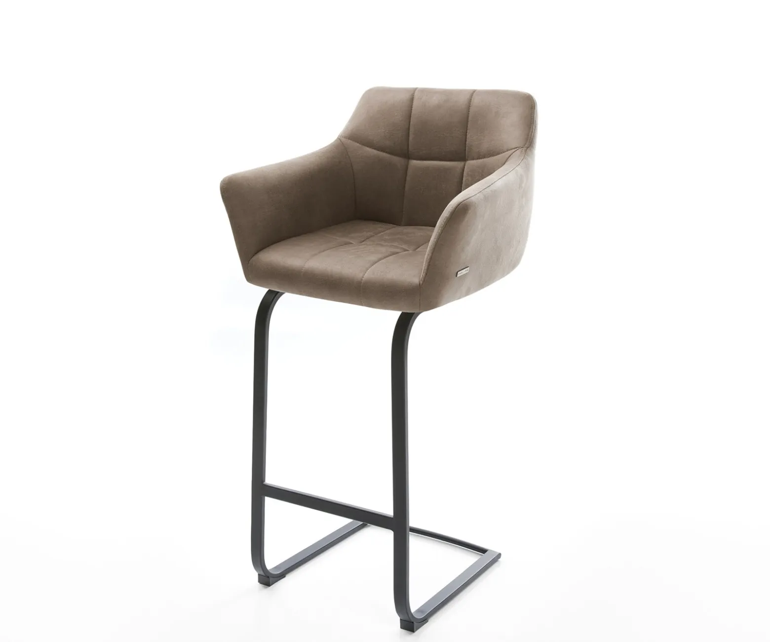 BarstuhlYulo-Flex Vintage Taupe Freischwinger flach Metall Sofort versandfertig