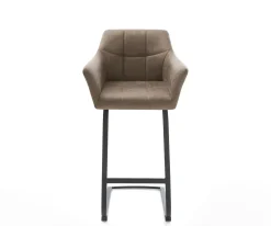 BarstuhlYulo-Flex Vintage Taupe Freischwinger flach Metall Sofort versandfertig