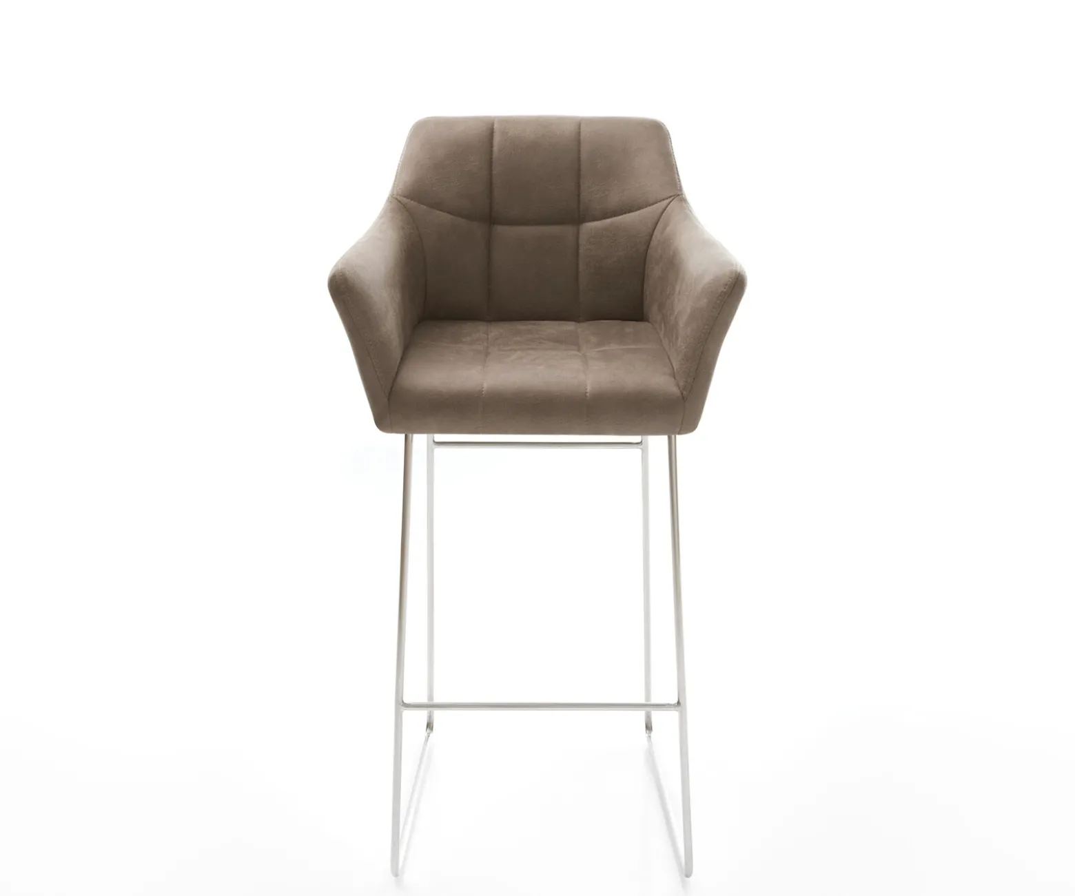 BarstuhlYulo-Flex Vintage Taupe Kufengestell Edelstahl Sofort versandfertig