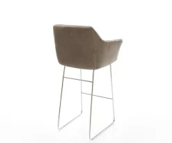 BarstuhlYulo-Flex Vintage Taupe Kufengestell Edelstahl Sofort versandfertig