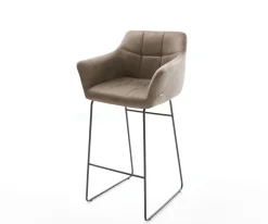 BarstuhlYulo-Flex Vintage Taupe Kufengestell Metall Sofort versandfertig