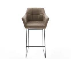 BarstuhlYulo-Flex Vintage Taupe Kufengestell Metall Sofort versandfertig