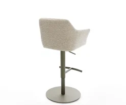 BarstuhlYulo-Flex Webstoff Soft Beige Drehfuß höhenverstellbar Metall Titanfarben Sofort versandfertig