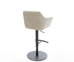 BarstuhlYulo-Flex Webstoff Soft Beige Drehfuß höhenverstellbar Metall Schwarz Sofort versandfertig