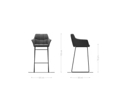 BarstuhlYulo-Flex Webstoff Soft Beige Kufengestell Edelstahl Silberfarben Sofort versandfertig